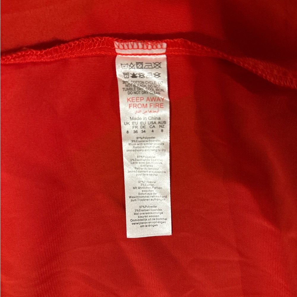 PrettyLittleThing Red High Low Ruffle Dress - Picture 4 of 5